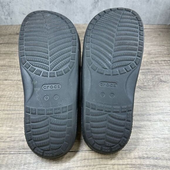 Crocs~Women’s~Black Two Strap Slides Open Toe Casual Comfort~Size 11 - Picture 8 of 10